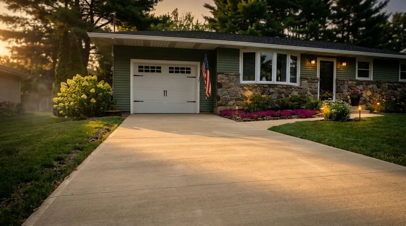 New concrete driveway pour